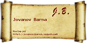 Jovanov Barna névjegykártya