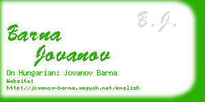 barna jovanov business card